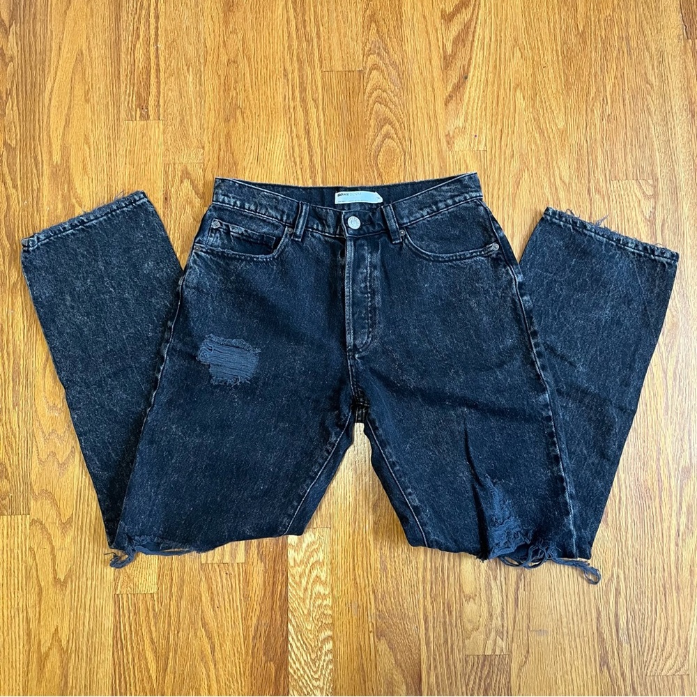 garage black faded boyfriend jeans